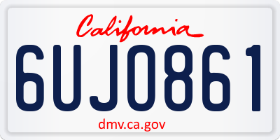 CA license plate 6UJO861