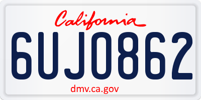 CA license plate 6UJO862