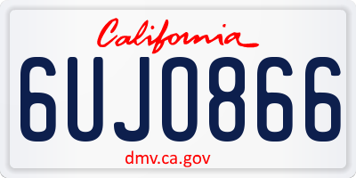 CA license plate 6UJO866