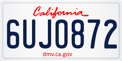 CA license plate 6UJO872