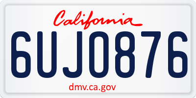 CA license plate 6UJO876