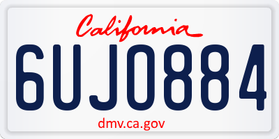 CA license plate 6UJO884