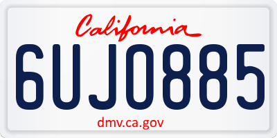 CA license plate 6UJO885