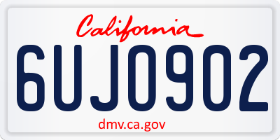 CA license plate 6UJO902