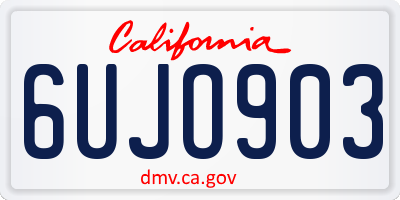 CA license plate 6UJO903