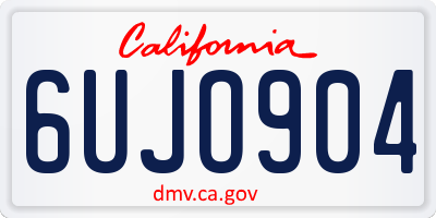 CA license plate 6UJO904