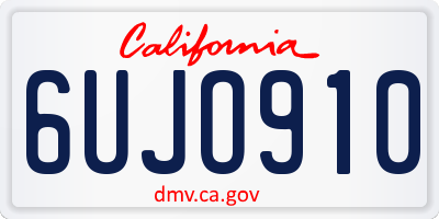 CA license plate 6UJO910