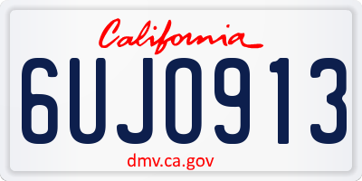 CA license plate 6UJO913