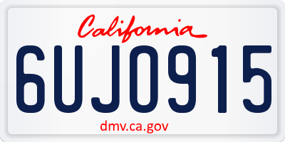CA license plate 6UJO915