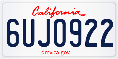 CA license plate 6UJO922