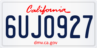 CA license plate 6UJO927