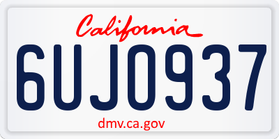 CA license plate 6UJO937