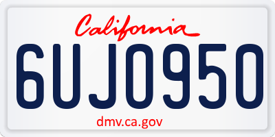 CA license plate 6UJO950