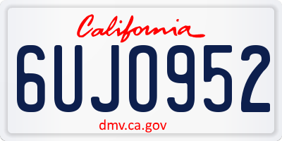 CA license plate 6UJO952