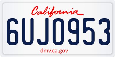 CA license plate 6UJO953