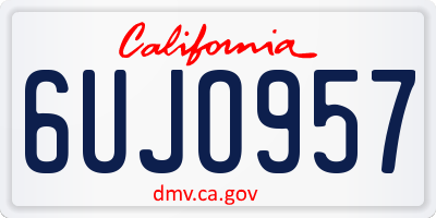 CA license plate 6UJO957