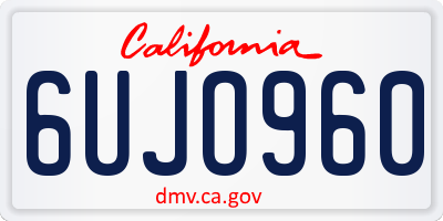CA license plate 6UJO960