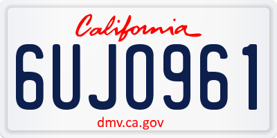 CA license plate 6UJO961
