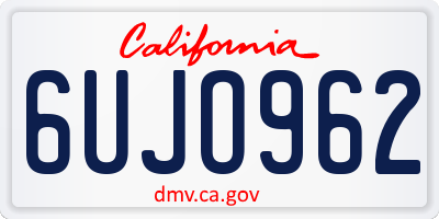 CA license plate 6UJO962