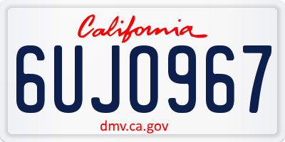 CA license plate 6UJO967