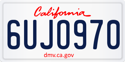 CA license plate 6UJO970