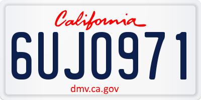 CA license plate 6UJO971