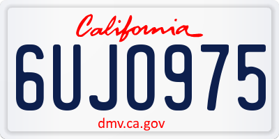 CA license plate 6UJO975
