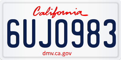 CA license plate 6UJO983