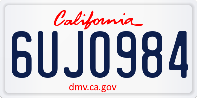 CA license plate 6UJO984