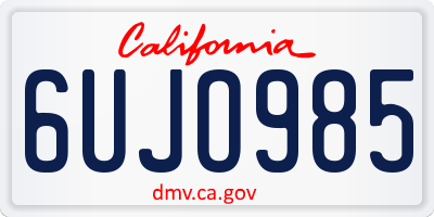 CA license plate 6UJO985