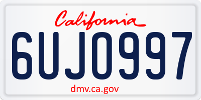 CA license plate 6UJO997