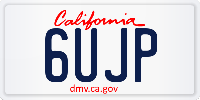 CA license plate 6UJP