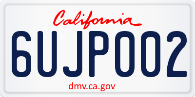 CA license plate 6UJP002