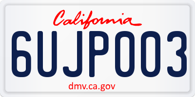 CA license plate 6UJP003