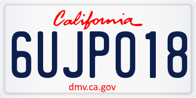 CA license plate 6UJP018