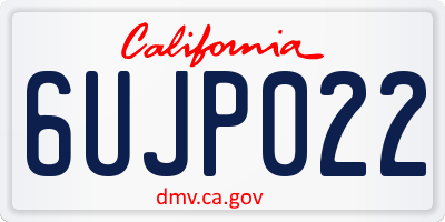 CA license plate 6UJP022