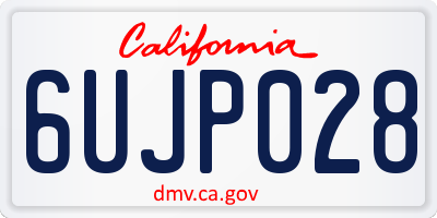 CA license plate 6UJP028