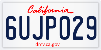 CA license plate 6UJP029