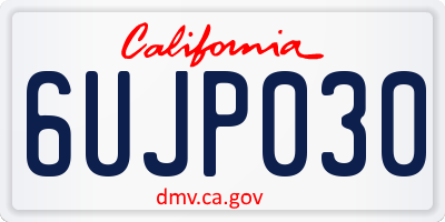 CA license plate 6UJP030