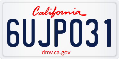 CA license plate 6UJP031