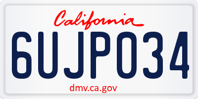 CA license plate 6UJP034