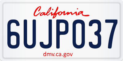 CA license plate 6UJP037