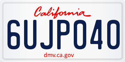 CA license plate 6UJP040