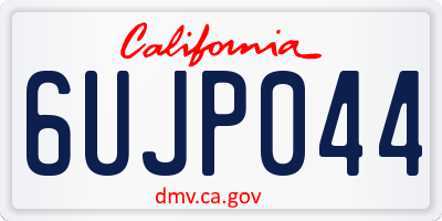CA license plate 6UJP044