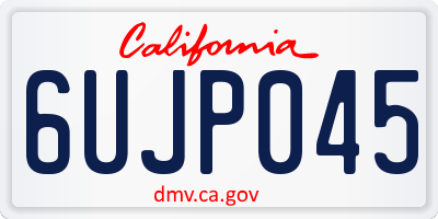 CA license plate 6UJP045