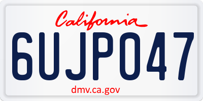 CA license plate 6UJP047