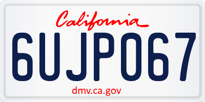 CA license plate 6UJP067