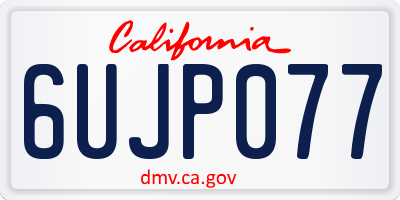 CA license plate 6UJP077