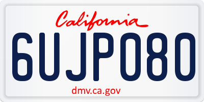 CA license plate 6UJP080