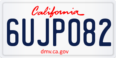 CA license plate 6UJP082